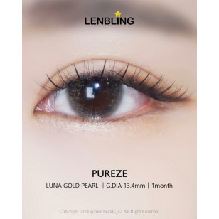【散光】Lenbling Eye Only 1 Month Pureze Luna Gold Pearl 每月抛棄散光彩妝隱形眼鏡